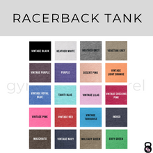 Load image into Gallery viewer, GYM BABE APPAREL | Racerback Color Chart