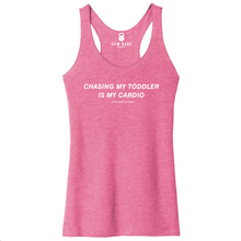 Load image into Gallery viewer, Chasing My Toddler Is My Cardio Racerback Tank - Gym Babe Apparel