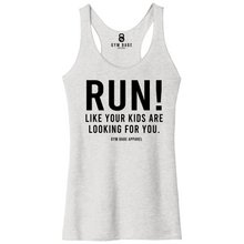 Load image into Gallery viewer, Run Like Your Kids Are Looking For You Racerback Tank - Gym Babe Apparel