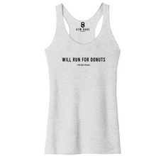 Load image into Gallery viewer, Will Run For Donuts Racerback Tank - Gym Babe Apparel
