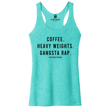 Load image into Gallery viewer, Coffee Heavy Weights Gangsta Rap Racerback Tank - Gym Babe Apparel