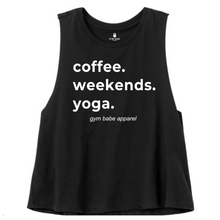 Load image into Gallery viewer, Coffee Weekends Yoga Crop Top - Gym Babe Apparel