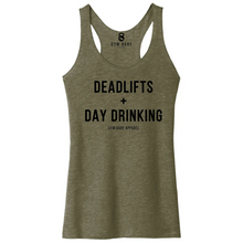 Load image into Gallery viewer, Deadlifts and Day Drinking Racerback Tank - Gym Babe Apparel