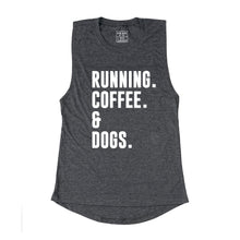 Load image into Gallery viewer, Running Coffee And Dogs Muscle Tank - Gym Babe Apparel