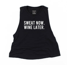 Load image into Gallery viewer, Sweat Now Wine Later Crop Top - Gym Babe Apparel