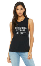 Load image into Gallery viewer, Drink Wine Pet Dogs Lift Heavy Muscle Tank - Gym Babe Apparel
