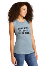 Load image into Gallery viewer, Drink Wine Pet Dogs Throw Jabs Muscle Tank - Gym Babe Apparel
