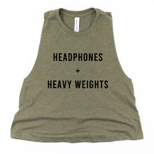 Load image into Gallery viewer, Headphones and Heavy Weights Crop Top - Gym Babe Apparel
