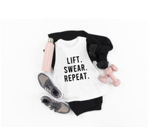 Load image into Gallery viewer, LIFT SWEAR REPEAT Crop Top - Gym Babe Apparel