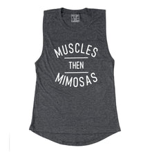 Load image into Gallery viewer, Muscles Then Mimosas Muscle Tank - Gym Babe Apparel