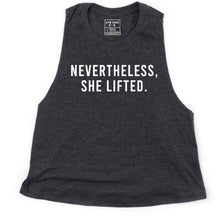 Load image into Gallery viewer, Nevertheless She Lifted Crop Top - Gym Babe Apparel