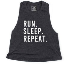 Load image into Gallery viewer, Run Sleep Repeat Crop Top - Gym Babe Apparel