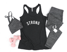 Load image into Gallery viewer, Strong - Racerback Tank - Gym Babe Apparel