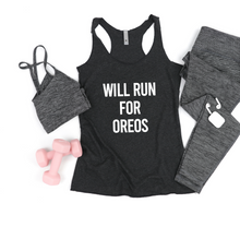 Load image into Gallery viewer, Will Run For Oreos- Racerback Tank - Gym Babe Apparel