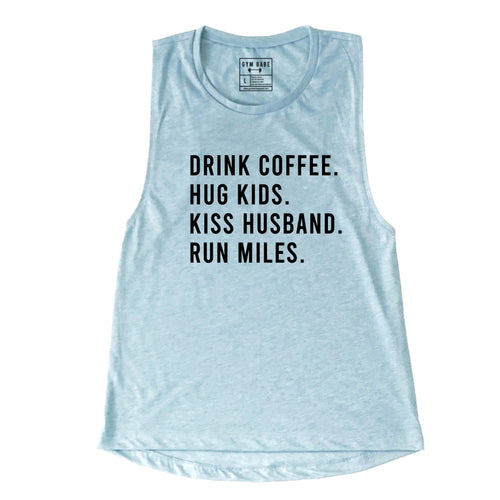 Drink Coffee Hug Kids Muscle Tank - Gym Babe Apparel