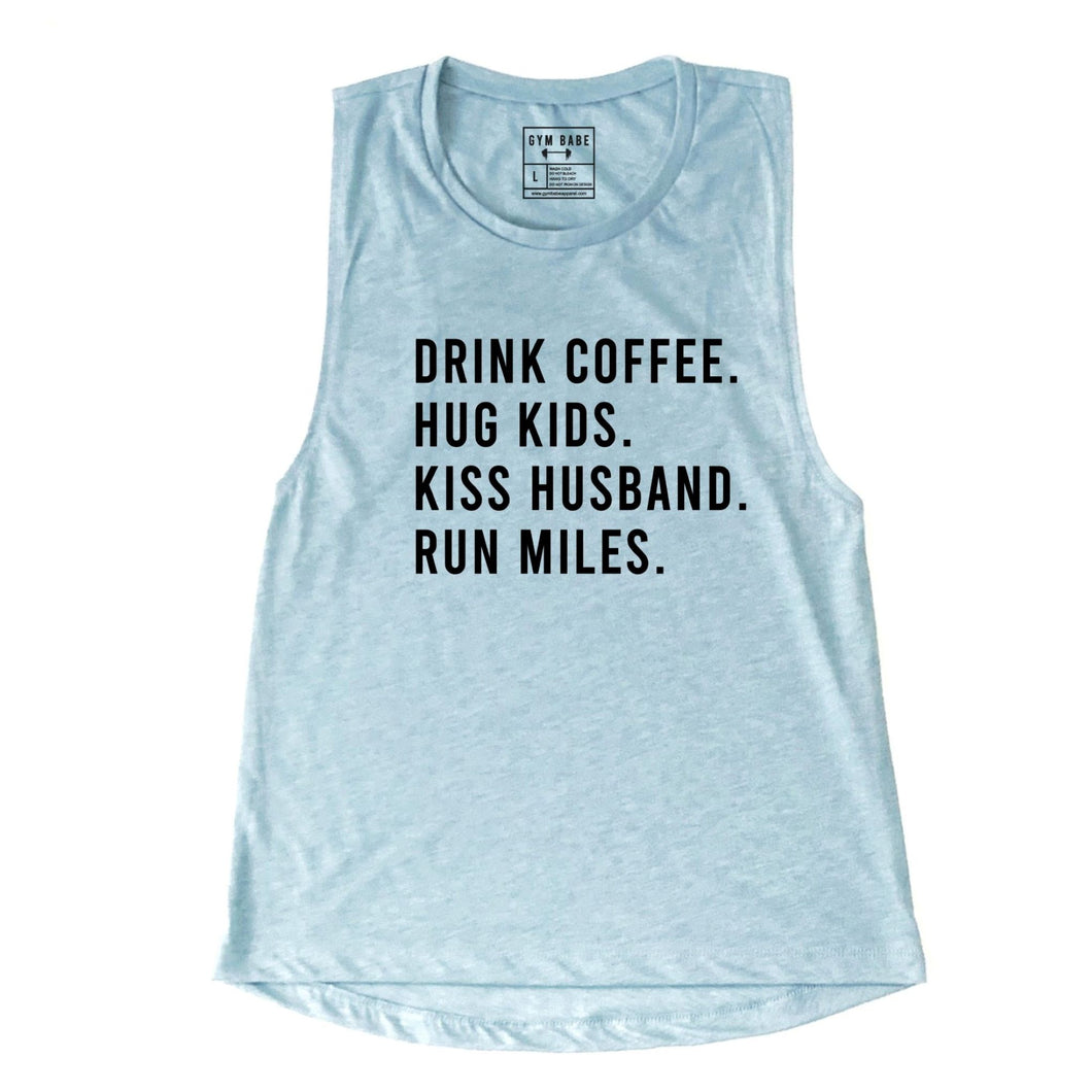 Drink Coffee Hug Kids Muscle Tank - Gym Babe Apparel