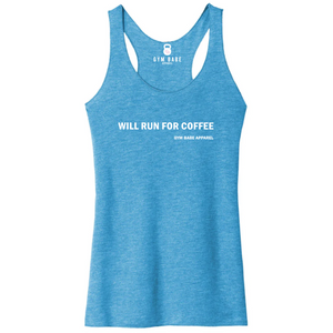 Will Run For Coffee Racerback Tank - Gym Babe Apparel