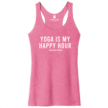 Load image into Gallery viewer, Yoga Is My Happy Hour Racerback Tank - Gym Babe Apparel

