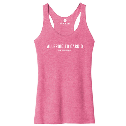 Allergic To Cardio Racerback Tank - Gym Babe Apparel