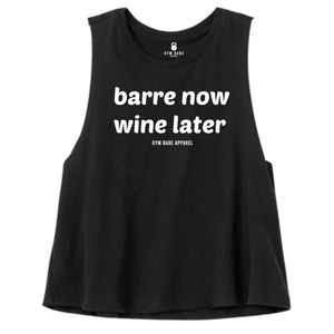 Barre Now Wine Later Crop Top - Gym Babe Apparel
