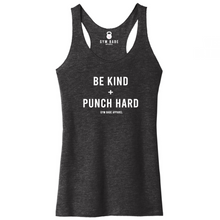 Load image into Gallery viewer, Be Kind and Punch Hard Racerback Tank - Gym Babe Apparel

