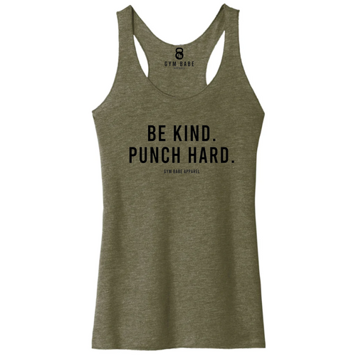 Be Kind Punch Hard Racerback Tank - Gym Babe Apparel