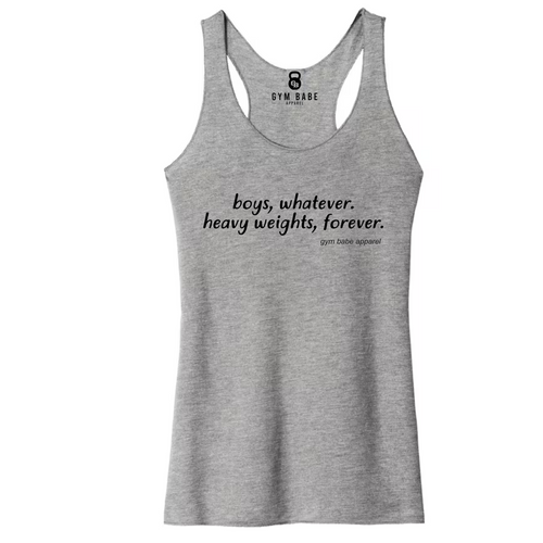 Boys Whatever Heavy Weights Racerback Tank - Gym Babe Apparel