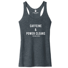 Load image into Gallery viewer, Caffeine and Power Cleans Racerback Tank - Gym Babe Apparel
