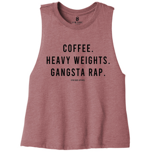 Coffee Heavy Weights and Gangsta Rap Crop Top - Gym Babe Apparel