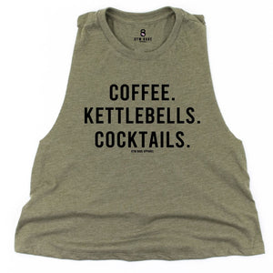 Coffee Cocktails and Kettlebells Crop Top - Gym Babe Apparel