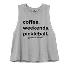Load image into Gallery viewer, Coffee Weekends Pickleball Crop Top - Gym Babe Apparel
