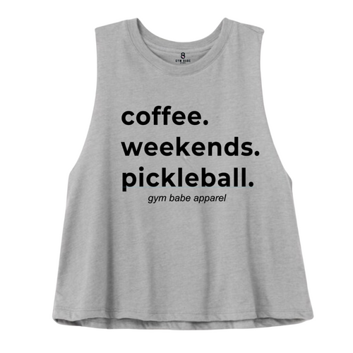 Coffee Weekends Pickleball Crop Top - Gym Babe Apparel