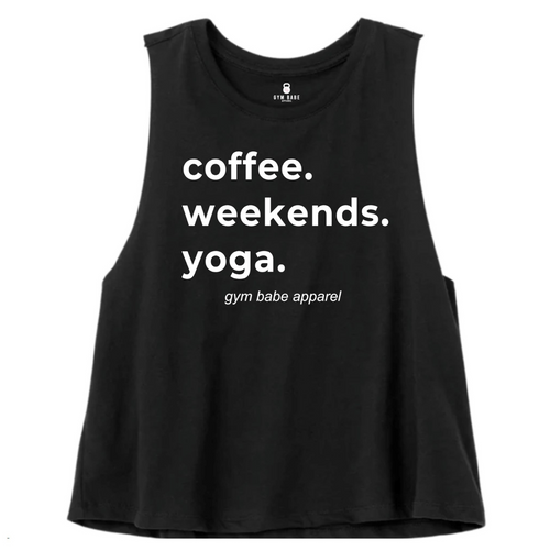 Coffee Weekends Yoga Crop Top - Gym Babe Apparel