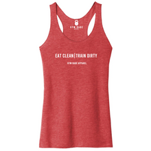 Load image into Gallery viewer, Eat Clean Train Dirty Racerback Tank - Gym Babe Apparel

