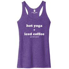 Load image into Gallery viewer, Hot Yoga and Iced Coffee Racerback Tank
