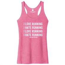 Load image into Gallery viewer, I Love Hate Running Racerback Tank - Gym Babe Apparel
