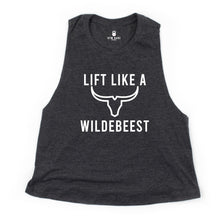 Load image into Gallery viewer, Lift Like A Wildebeest Crop Top - Gym Babe Apparel
