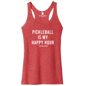 Pickleball Is My Happy Hour Racerback Tank