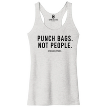 Load image into Gallery viewer, Punch Bags Not People Racerback Tank - Gym Babe Apparel
