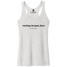 Load image into Gallery viewer, Resting Burpee Face Racerback Tank - Gym Babe Apparel
