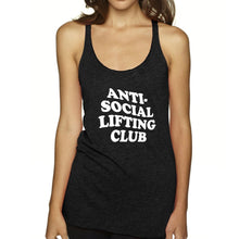 Load image into Gallery viewer, Anti Social Lifting Club Racerback Tank - Gym Babe Apparel

