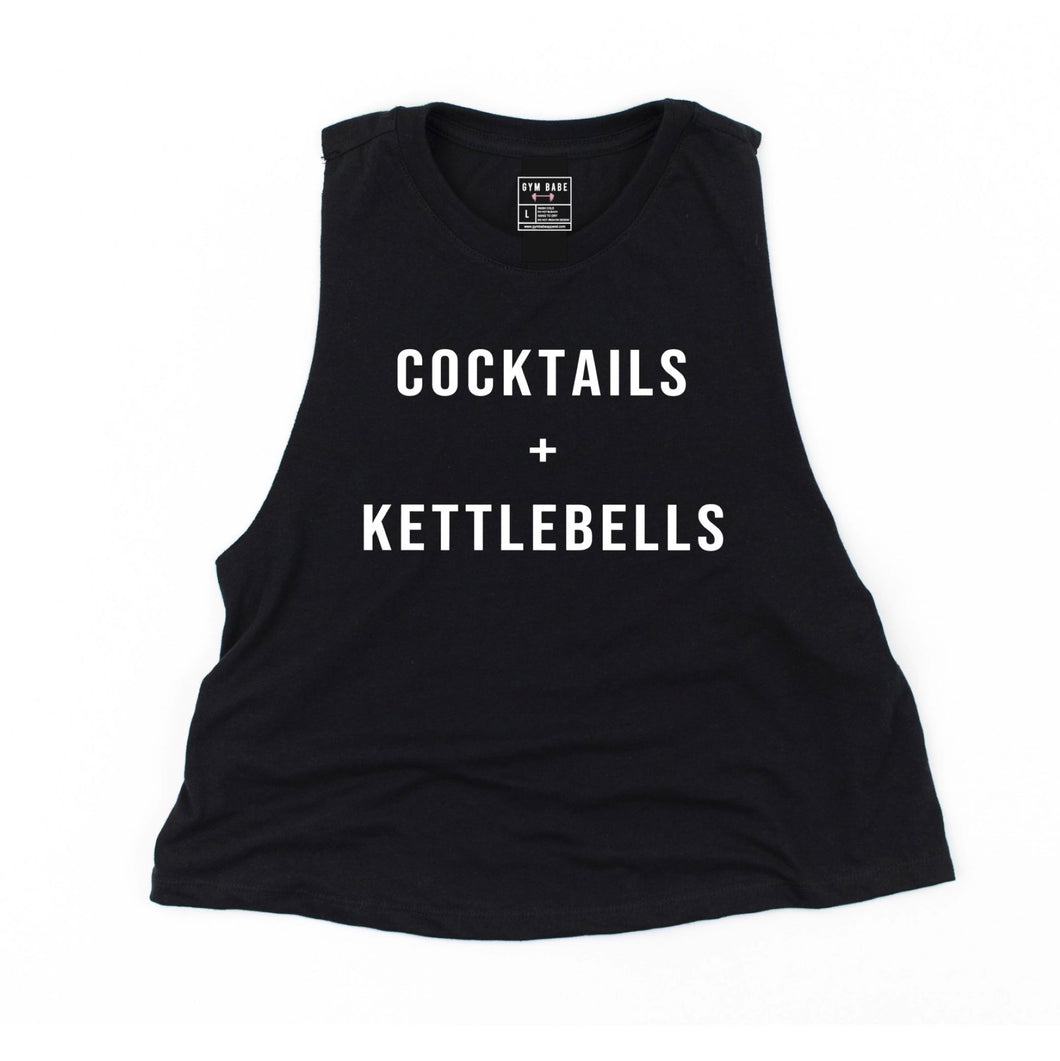 Cocktails And Kettlebells Crop Top - Gym Babe Apparel