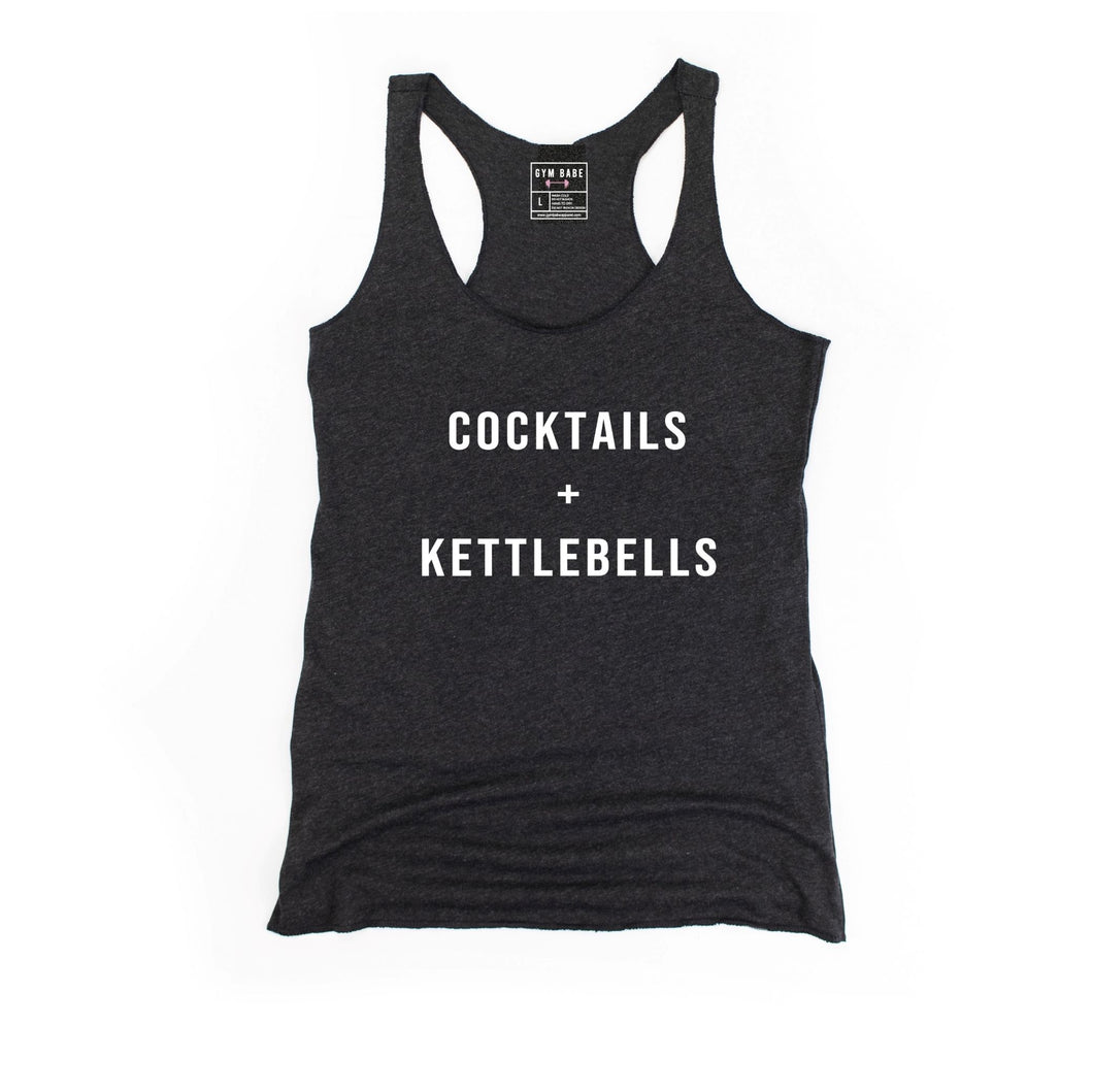 Cocktails And Kettlebells Racerback Tank - Gym Babe Apparel