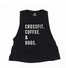 Load image into Gallery viewer, Crossfit Coffee and Dogs Crop Top - Gym Babe Apparel
