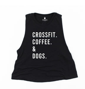 Crossfit Coffee and Dogs Crop Top - Gym Babe Apparel