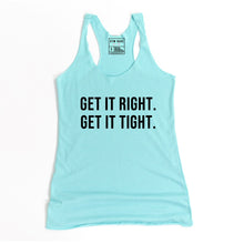 Load image into Gallery viewer, Get It Right Get It Tight Racerback Tank - Gym Babe Apparel
