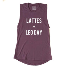 Load image into Gallery viewer, Lattes And Leg Day Muscle Tank - Gym Babe Apparel
