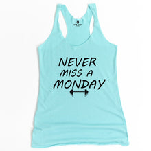 Load image into Gallery viewer, Never Miss A Monday Racerback Tank - Gym Babe Apparel
