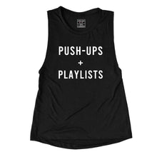 Load image into Gallery viewer, Push Ups and Playlists Muscle Tank - Gym Babe Apparel
