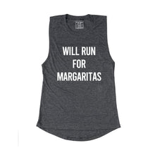 Load image into Gallery viewer, Will Run For Margaritas Muscle Tank - Gym Babe Apparel
